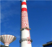 焦化公司70米大烟囱美化有效节省人力物力